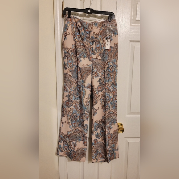 2Pc High Waisted Paisley Trousers & See-Through Blouse - Picture 3 of 7